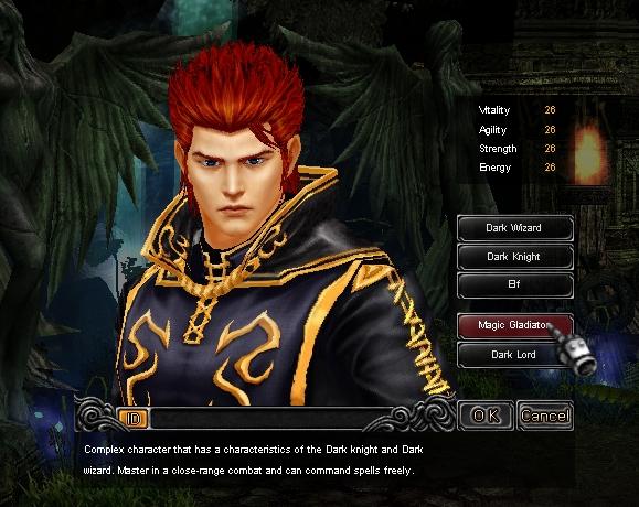 Hướng dẫn tạo nhân vật Đấu Sĩ (Magic Gladiator) game Mu Online